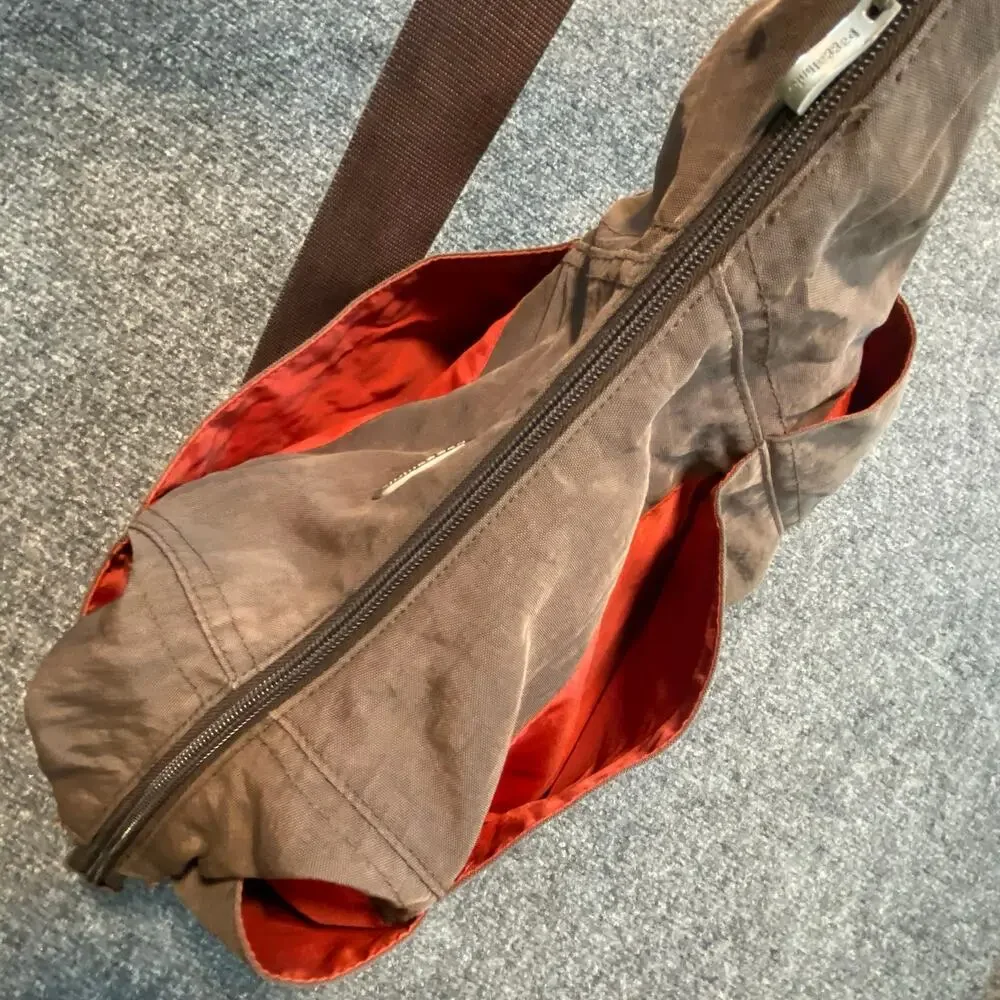 Baggallini Women Brown Nylon Large Hobo Shoulder Bag Adjustable Crossbody Purse